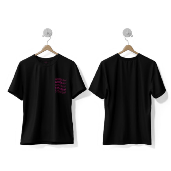 Gedik Yazılı Siyah Tişört